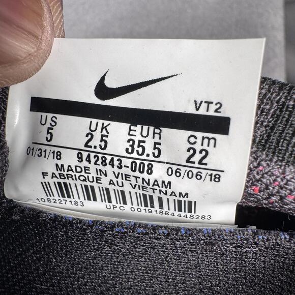 Nike Air VaporMax Flyknit 2 Shoes Air Max Womens Size 5 Black Pink 942843-008 - Picture 7 of 7